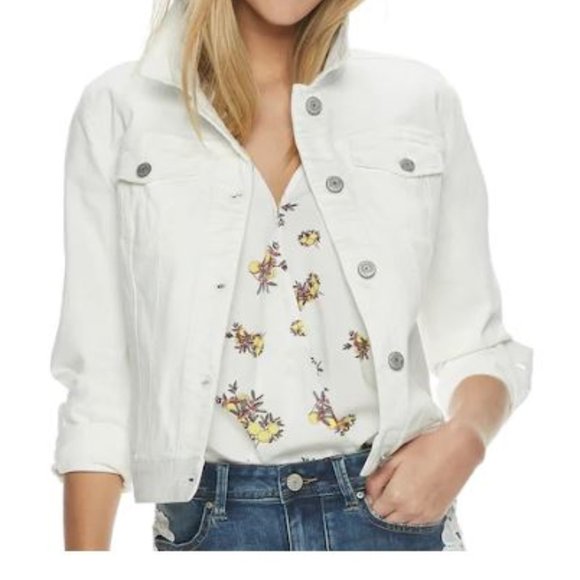 Coats | Mudd White Denim Jacket | Poshmark